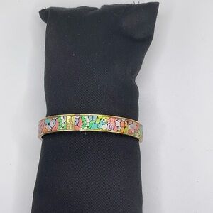 Colorful Enamel Bangle Bracelet lily outliner